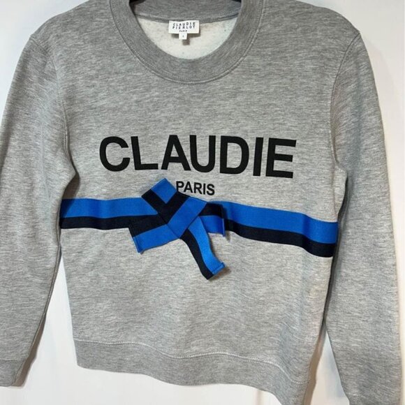 Woman’s CLAUDIE PIERLOT Paris sweatshirt with bow detail. New condition. Size 1. - Picture 2 of 16
